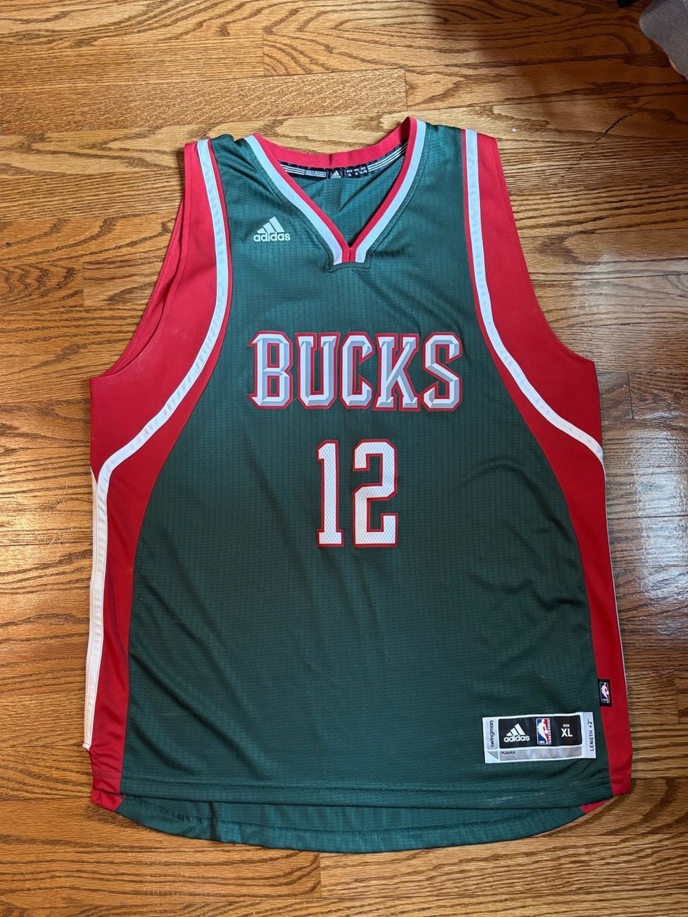 Adidas Milwaukee Bucks Jabari Parker #12 Swingman Jersey Green Men's XL +2 Lengt